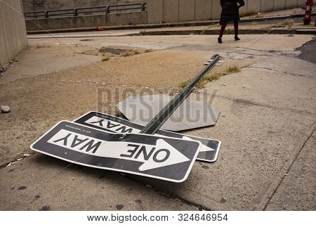 Fallen Traffic Sign