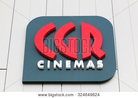 Villefranche, France - September 22, 2019: Cgr Cinemas Logo On A Wall. Cgr Cinema Is The Largest Fre