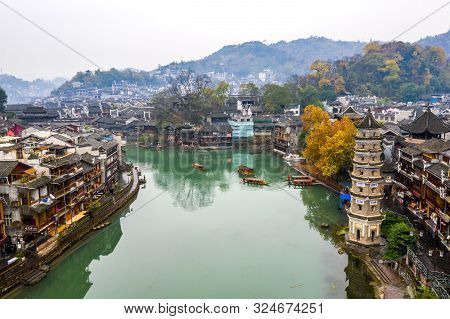 Peaceful Morning In Fenghuang Ancient Town Beside Tuojiang River