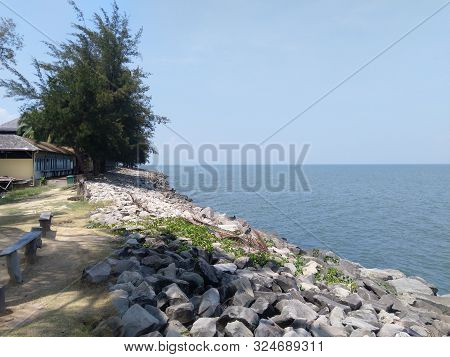 Seaside Or Beach At Miri, Sarawak, Malaysia, Year 2019.