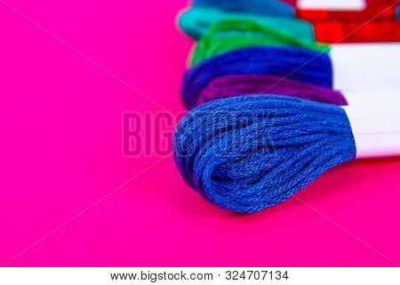 Mouline. Multicolored Thread For Embroidery. Colorful Thread For Embroidery. Threads Moulin.