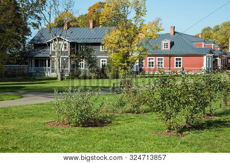City Sigulda, Latvia Republic. Old Renovated Manor In City Garden. 27. Sep. 2019