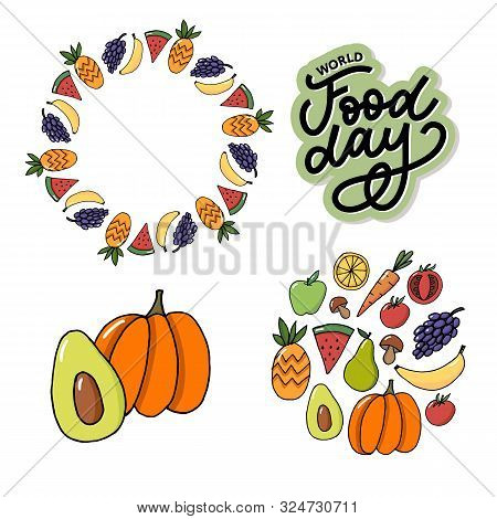 World Food Day Vector Illustration. Suitable For Greeting Card, Poster And Banner.