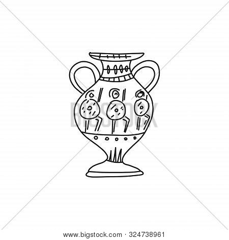 Informational Poster Quick Sketch Greek Amphora. Sketch Is Ancient Vase Greek Culture. Images Warrio