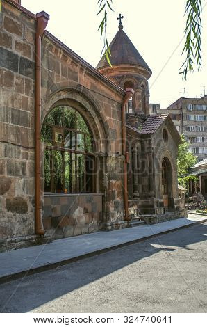 Part Of The Side Of The Medieval Temple 