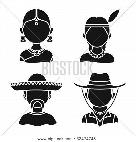 Vector Illustration Of Person And Culture Sign. Collection Of Person And Race Stock Vector Illustrat