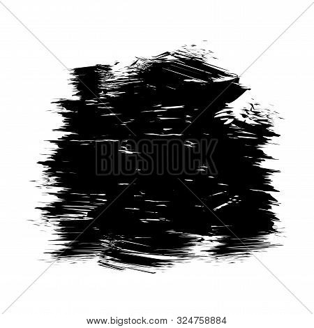 Black Dirty Spot. Place For Your Text. Template Frame. Vector Illustration