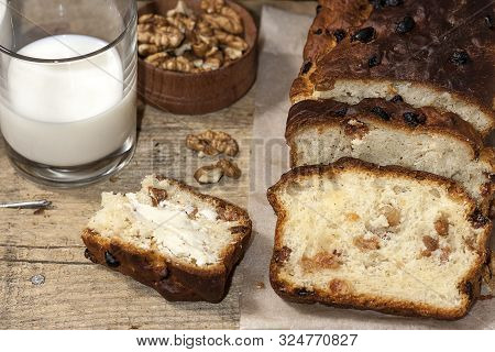 Barmbrack Or Bairin Breac Is A Traditional Irish Sweet Yeast Bread With Grapes And Raisins, Often Ea