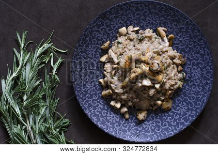 Italian Risotto With Mushrooms Rosemary And Parmesan