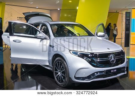 Frankfurt-september 19:  Mercedes-benz Eqc 400  At The Frankfurt International Motor Show On Septemb