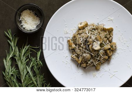 Italian Risotto With Mushrooms Rosemary And Parmesan