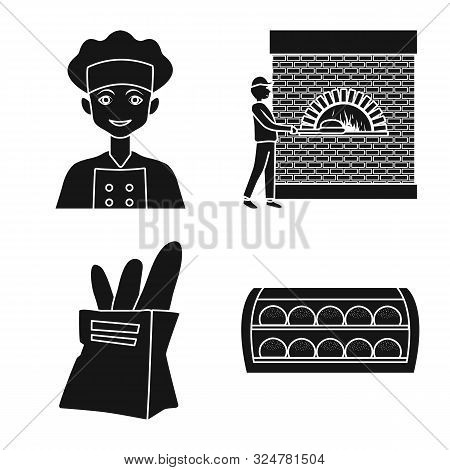 Vector Design Of Bakery And Natural Logo. Set Of Bakery And Production Stock Symbol For Web.