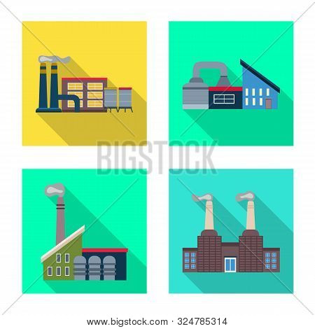Vector Design Of Industry And Plant Symbol. Collection Of Industry And Technology Vector Icon For St