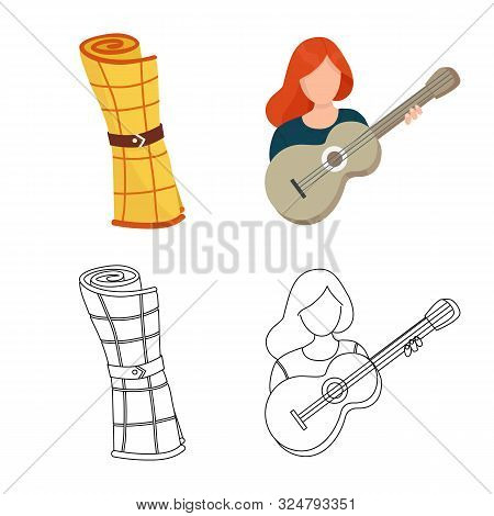 Vector Illustration Of Trekking And Wildlife Symbol. Set Of Trekking And Leisure Stock Vector Illust