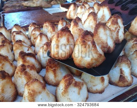 Close-up With Catalan Panellets. Typical Dessert In Catalonia For La Castanyada