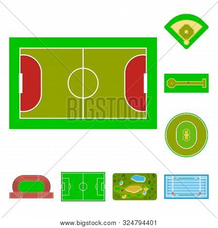 Isolated Object Of Field And Plan Icon. Collection Of Field And Grass Stock Symbol For Web.