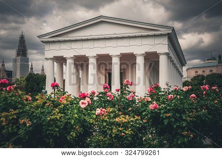 Neoclassical Theseus Temple In Public Park Volksgarten (english: People Garden) In Vienna, Austria.