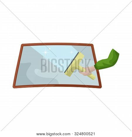Vector Design Of Windscreen And Clean Icon. Set Of Windscreen And Car Vector Icon For Stock.