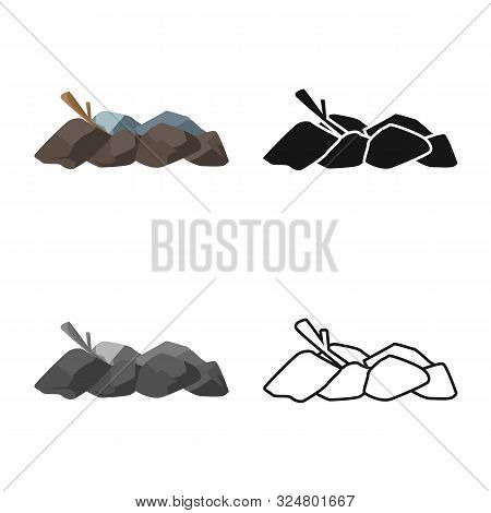 Vector Design Of Bonfire And Firewood Logo. Set Of Bonfire And Pile Vector Icon For Stock.