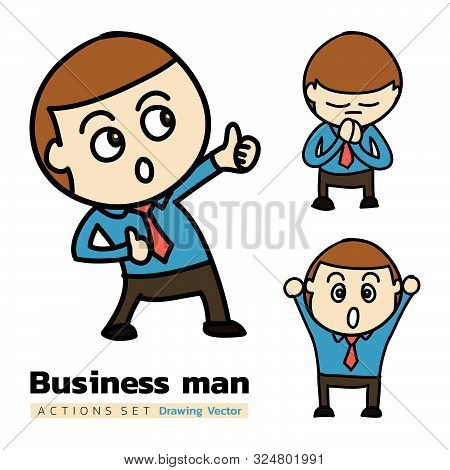 Business Man In 3 Actions - Happy Set 1