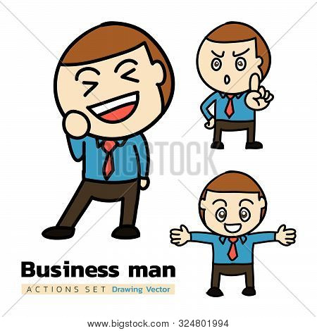Business Man In 3 Actions - Happy Set 2