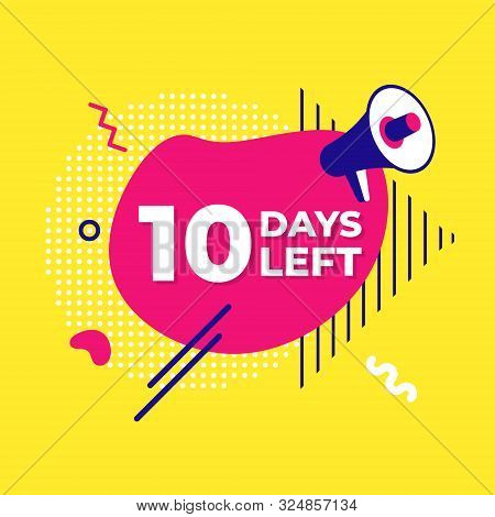 Sale Countdown Liquid Abstract Elements Ten Days Left Sign Vector Illustration Isolated Symbol Badge
