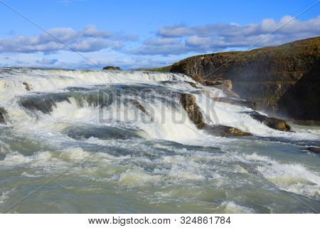Gullfoss, famous waterfall in Iceland, Europe