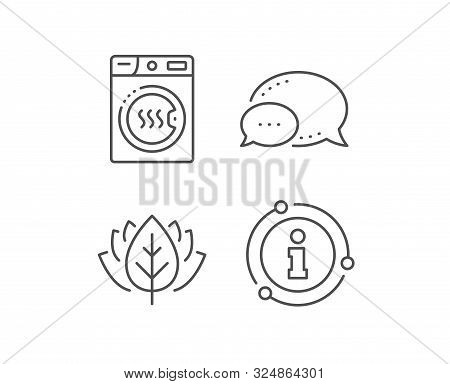 Dryer Machine Line Icon. Chat Bubble, Info Sign Elements. Laundry Service Sign. Dry Clothing Symbol.