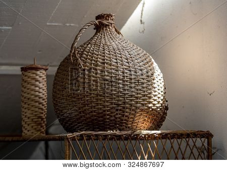 Camacha, Madeira, Portugal - April 19, 2018: Wicker Productss On Sale In A Factory Shop In Camacha O