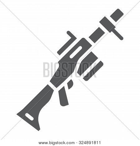 Grenade Launcher Glyph Icon, Weapon And Rocket, Bazooka Sign, Vector Graphics, A Solid Pattern On A 