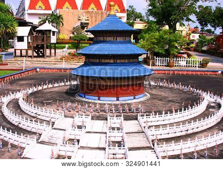 The Model Of Mini Tien Tan Temple. Taken From Mini Siam. Pattaya City, Thailand In 10Th December, 20