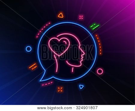 Friend Line Icon. Neon Laser Lights. Friendship Love Sign. Assistance Business Symbol. Glow Laser Sp