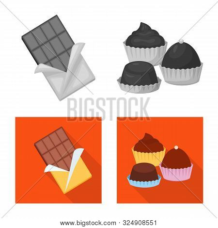 Vector Design Of Food And Yummy Icon. Collection Of Food And Brown Vector Icon For Stock.