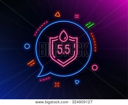 Ph Neutral Line Icon. Neon Laser Lights. Clinically Tested Sign. Water Drop Symbol. Glow Laser Speec
