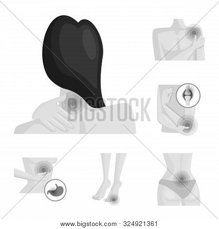 Vector Illustration Of Suffering And Injury Sign. Set Of Suffering And Damage Vector Icon For Stock.