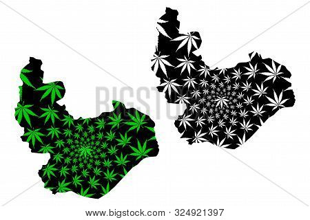 Plateau State (subdivisions Of Nigeria, Federated State Of Nigeria) Map Is Designed Cannabis Leaf Gr