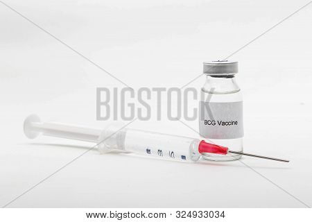 Medical Concept Showing Medical A Medical Vial Reading Bcg Vaccine And A Syringe