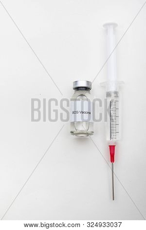 Medical Concept Showing Medical A Medical Vial Reading Bcg Vaccine And A Syringe
