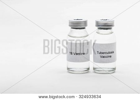 Medical Concept Showing Medical 2 Medical Vials Reading Tb Vaccine And Tuberculosis Vaccine