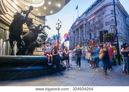 Picadilly Circus - Theater District - In The Evening, London