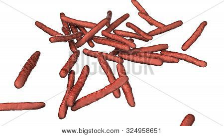 Mycobacterium Leprae Bacteria, The Causative Agent Of Leprosy, 3d Illustration