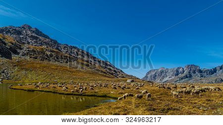 The Lake On The Longet Hill On The Border Between France And Italy