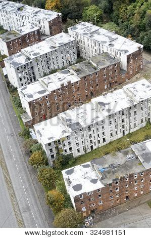 Derelict Council House In Poor Housing Crisis Ghetto Estate Slum In Port Glasgow Uk