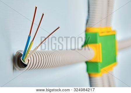 Installation Of Electrical Wiring In A Residential Building. The Hidden Side Of The Electrical Junct