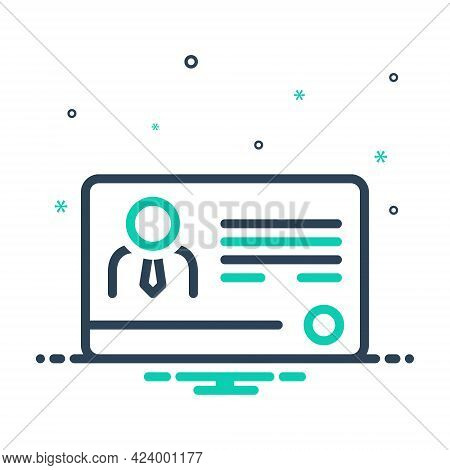 Mix Icon For Greencard License Identification Passport Security
