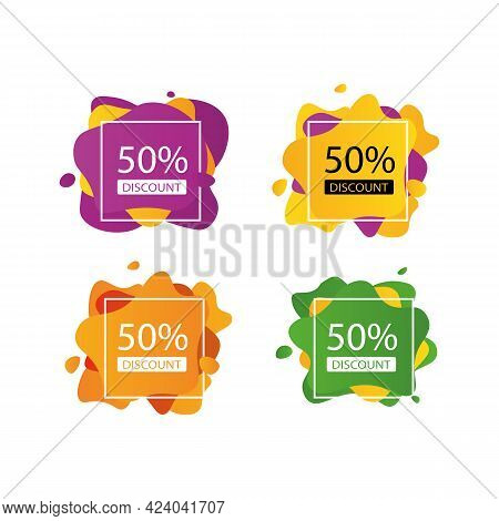 Set Percentage Discount Banners Icons.10,20,30,40,50,60,70,80,90 Percent Sale Vector Illustration Ep
