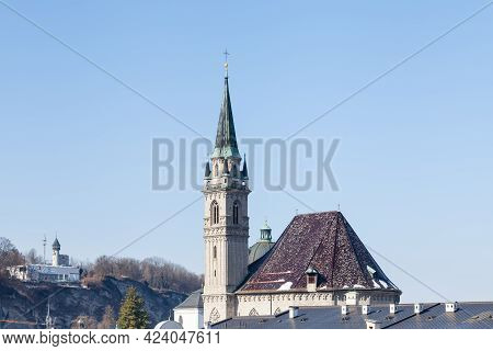 Salzburg, Austria - February 25:  The Francican Church In Salzburg, Austria Is Pictured On February 