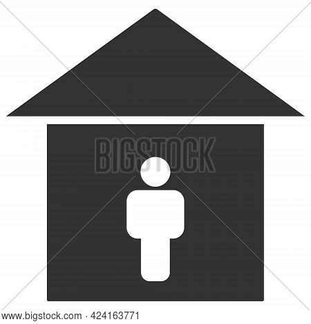 Self Isolation Icon With Flat Style. Isolated Raster Self Isolation Icon Illustrations, Simple Style