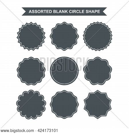 Set Of Simple Assorted Blank Circle Shape Design Template Vector