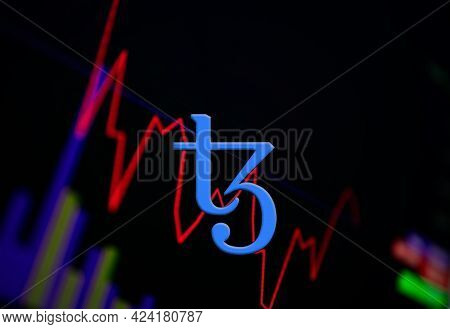 Tezos Xtz Cryptocurrency. Coin Growth Chart On The Exchange, Chart